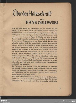 Über den Holzschnitt von Hans Orlowski