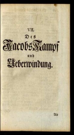 VII. Des Jacobs Kampf und Ueberwindung