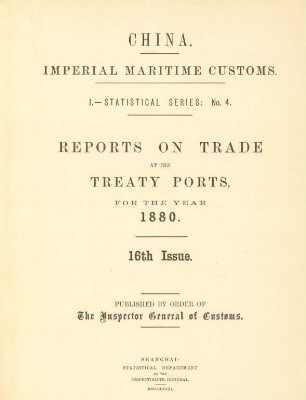 16.1880: Imperial Maritime Customs