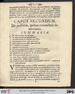 Caput secundum: De personis, quibus conceditur intervenire