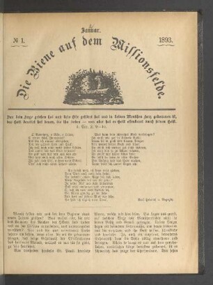 N° 1. Januar. 1893