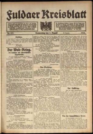 Ausgabe vom Donnerstag, den 03. August 1916.