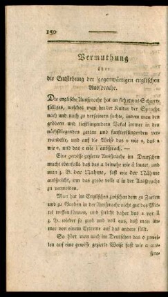 Vermuthung über die Entstehung der gegenwärtigen englischen Aussprache.