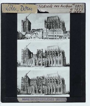 Köln, Dom : Zeichnerische Darstellungen der versch. Bauzustände