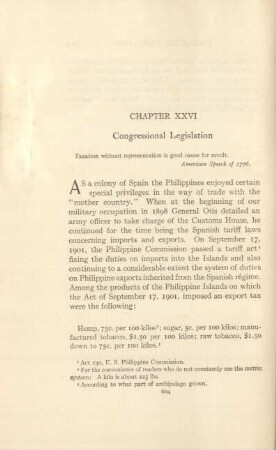 Chapter XXVI. Congressional legislation