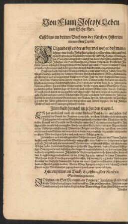 Von Flavii Josephi Leben und Schrifften.