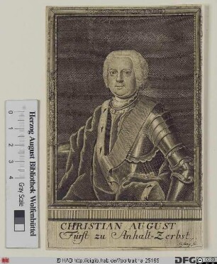 Bildnis Christian August, Fürst zu Anhalt-Zerbst, Herr zu Jever u. Kniphausen (reg. 1742-47)