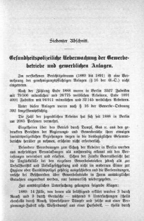 Siebenter Abschnitt. Gesundheitspolizeiliche Ueberwachung der Gewerbebetriebe und gewerblichen Anlagen