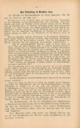 Der Parteitag in Bremen 1904.