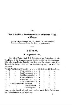 Über Schulfeste, Schulexkursionen, öffentliche Schulprüfungen : [Referat]