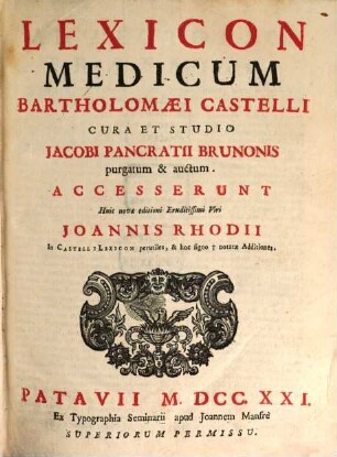 Lexicon medicum graeco-latinum