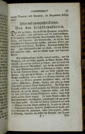 Drey und zwanzigstes Capitel. Von den Leichtbewafneten.