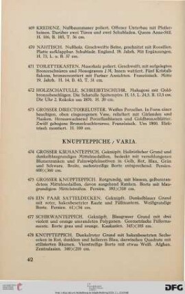 Knüpfteppiche, Varia (Nr. 474-484)