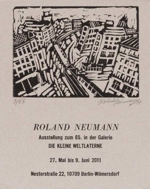 Ausstellungsplakat des Künstlers Roland Neumann anlässlich seines 65. Geburtstages, 2011
