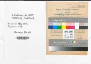Entnazifizierung Ewald Kastrup , geb. 02.10.1901 (Verwaltungsangestellter)