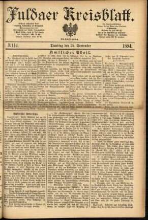 Ausgabe vom Dienstag, den 25. September 1894.