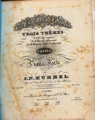 Les charmes de Londres : trois thêmes ... variés pour le piano-forte ; oeuv. 119, 3. Thême La belle Cathérine