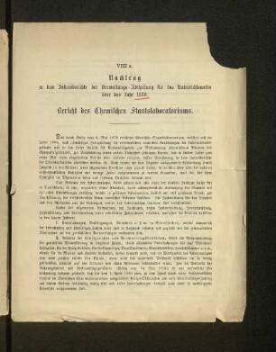 Uebersicht über die Thätigkeit des Chemischen Staats-Laboratoriums in 1882.