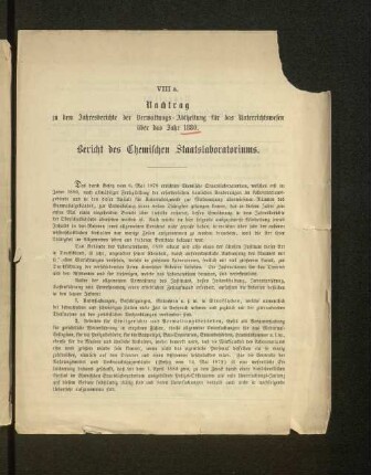 Uebersicht über die Thätigkeit des Chemischen Staats-Laboratoriums in 1882.