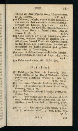 487-490, Catalogi