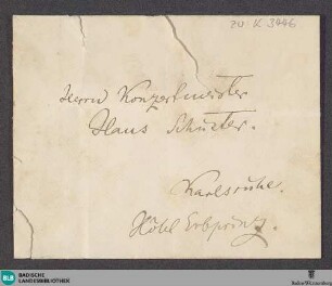 Brief von Felix Mottl an Hans Schuster vom 07.10.1885 - K 3446