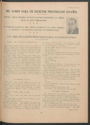 Mil duros para un escritor provinciano español