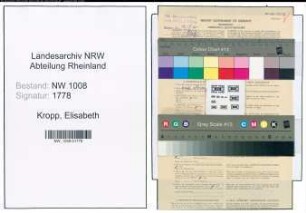 Entnazifizierung Elisabeth Kropp , geb. 25.12.1907 ()