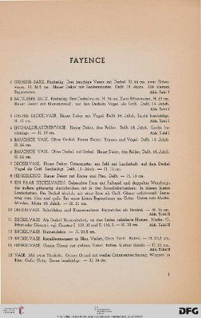Fayence (Nr. 1-389)