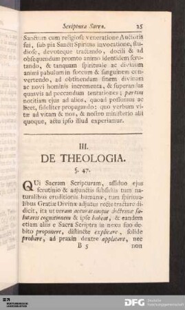 III. De Theologia.