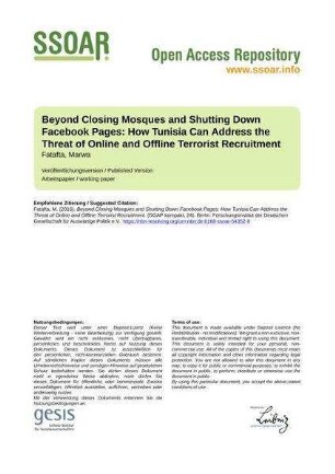 Beyond Closing Mosques and Shutting Down Facebook Pages: How Tunisia Can Address the Threat of Online and Offline Terrorist Recruitment
