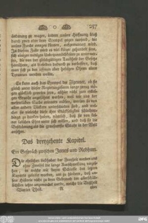 Das dreyzehnte Kapitel. Ein Gespräch zwischen Jones und Rebhun.