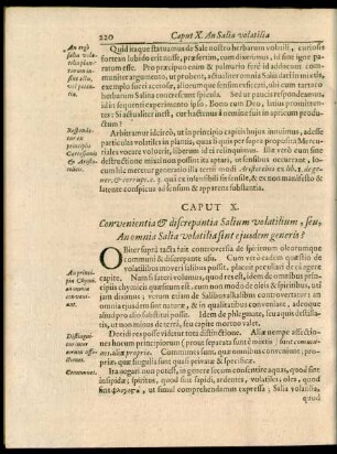 Caput X. Convenientia & discrepantia Salium volatilium, seu, An omnia Salia volatilia sint eiusdem generis?