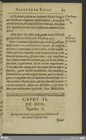 Caput II. De Deo