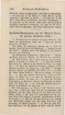 240-241 Personalnachrichten aus der Diözese Trier