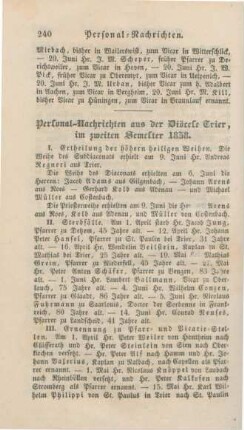 240-241 Personalnachrichten aus der Diözese Trier
