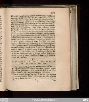 III. De Successione Ex XII. Tabulis Et Interpretatione Prudentum.