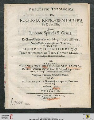 Disputatio Theologica De Ecclesia Repraesentativa in Conciliis