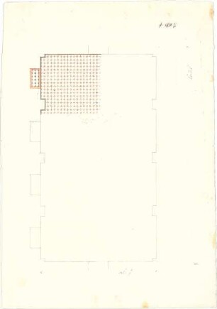 Klenze, Leo von; München; Alte Pinakothek - Saal - Parkettentwurf (Grundriss m. Teilansicht)