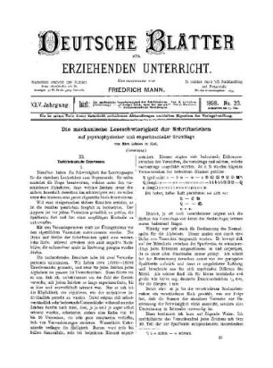 Die mechanische Lesebeschwindigkeit der Schriftzeichen : auf psychologischer und experimenteller Grundlage ; (Fortsetzung)
