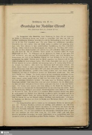 Grundzüge der Rochlitzer Chronik