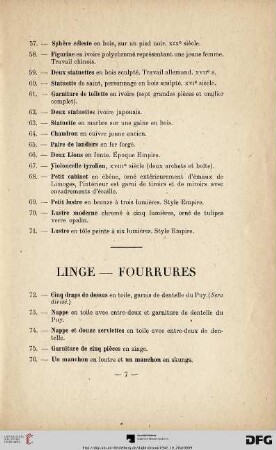 Linge - Fourrures