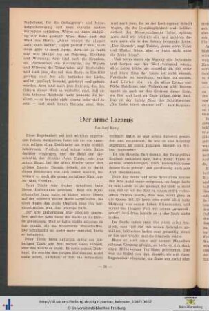 Der arme Lazarus.