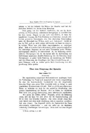 Über den Ursprung der Sprache : (Fortsetzung)