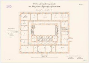 Regierungsgebäude, Gumbinnen Umbau des Konferenzgebäudes: Grundriss 1. Obergeschoss 1:100