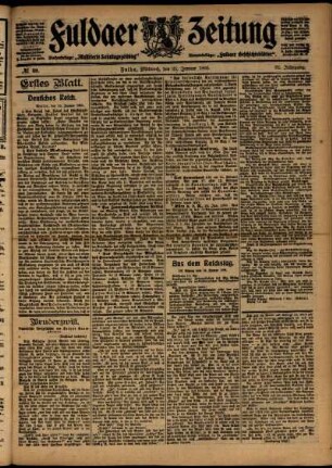 Erste Ausgabe vom Mittwoch, den 25. Januar 1905.