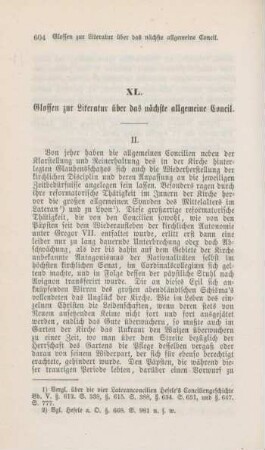 604-634 Glossen zur Literatur über das nächste allgemeine Concil : II.
