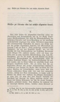 604-634 Glossen zur Literatur über das nächste allgemeine Concil : II.