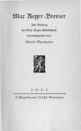 Max Reger=Brevier