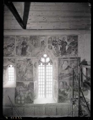 Pfarrkirche; Südwand-Fresken nach der Restaurierung
