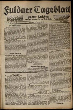 Ausgabe vom Montag, den 02. Januar 1922.